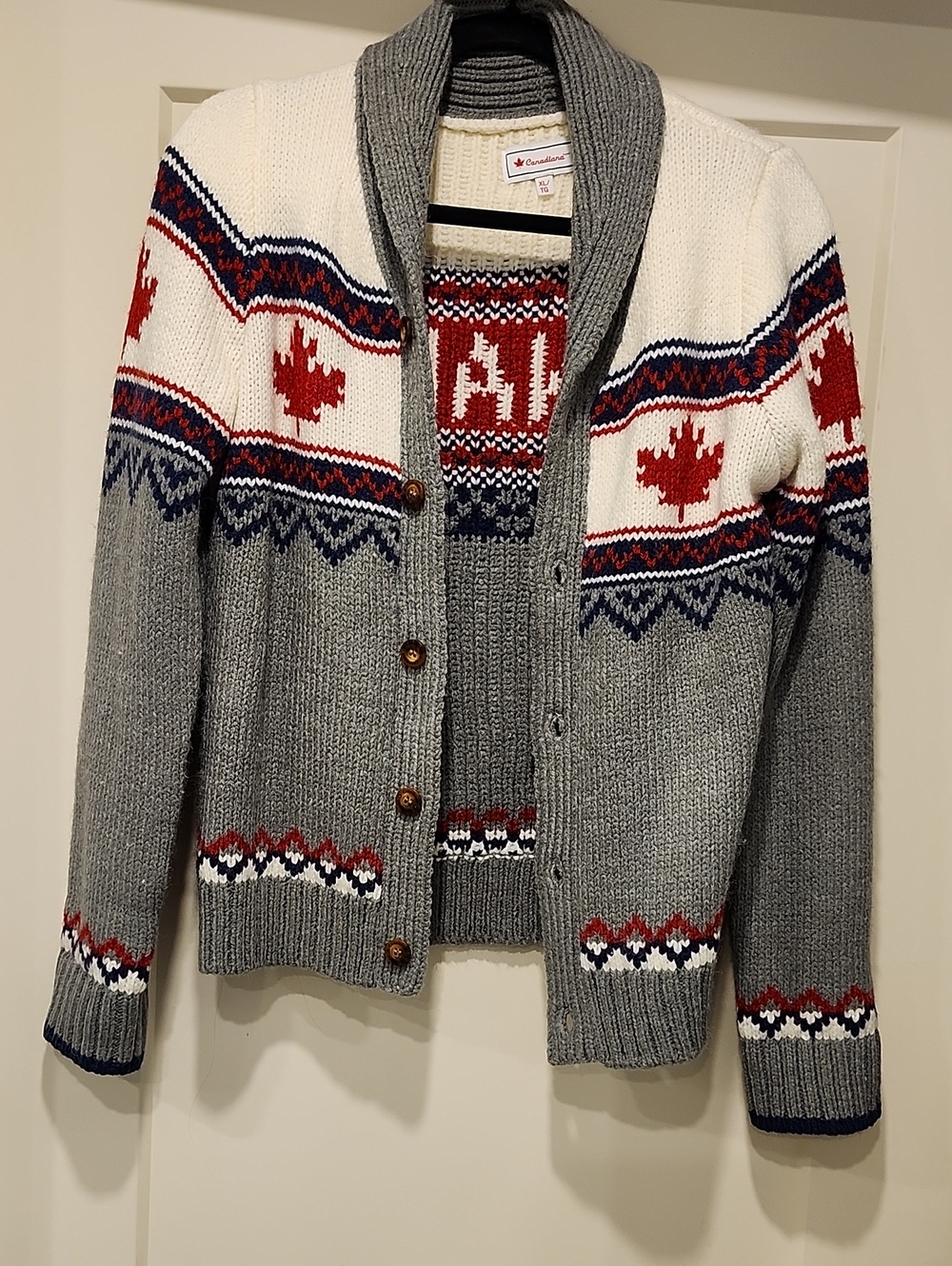 Sweater Collar Grey & White Fair Isle Sweater Cardigan Canada